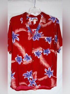 Vintage Made in Paradise Red Hawaiian Shirt